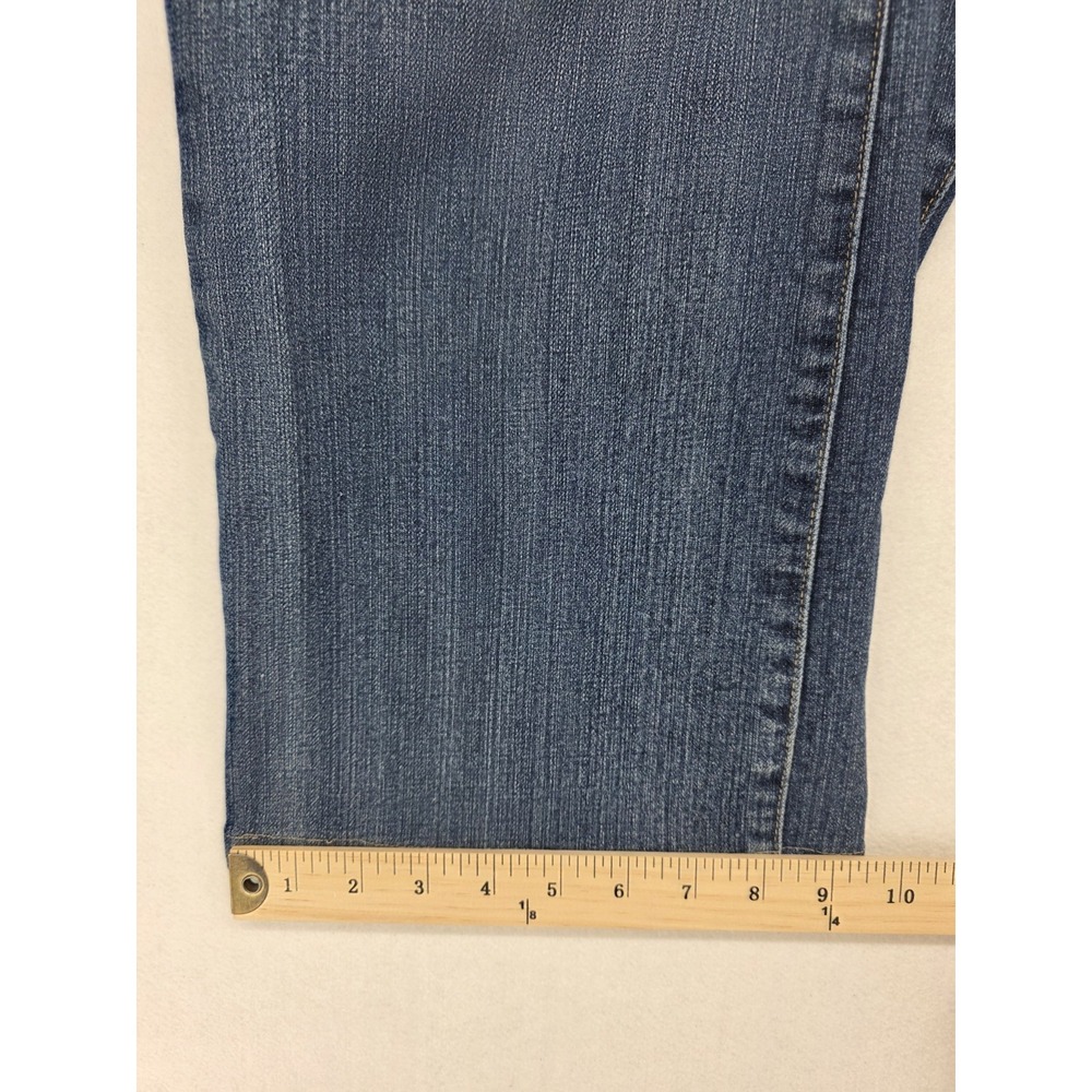 Seven7 Flare Jeans Womens 10 32x30 Medium Wash Mid Rise Stretch Whiskered Denim - Picture 5 of 10
